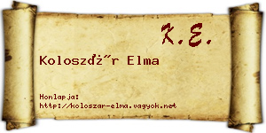 Koloszár Elma névjegykártya